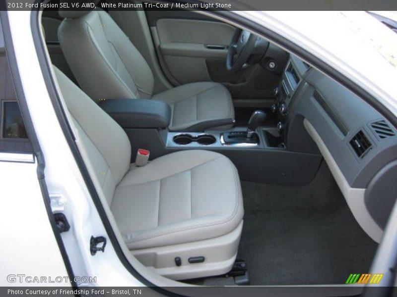 White Platinum Tri-Coat / Medium Light Stone 2012 Ford Fusion SEL V6 AWD