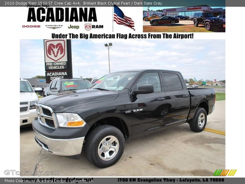 Brilliant Black Crystal Pearl / Dark Slate Gray 2010 Dodge Ram 1500 ST Crew Cab 4x4