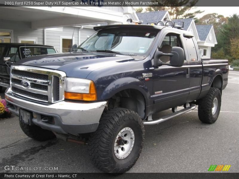True Blue Metallic / Medium Parchment 2001 Ford F250 Super Duty XLT SuperCab 4x4