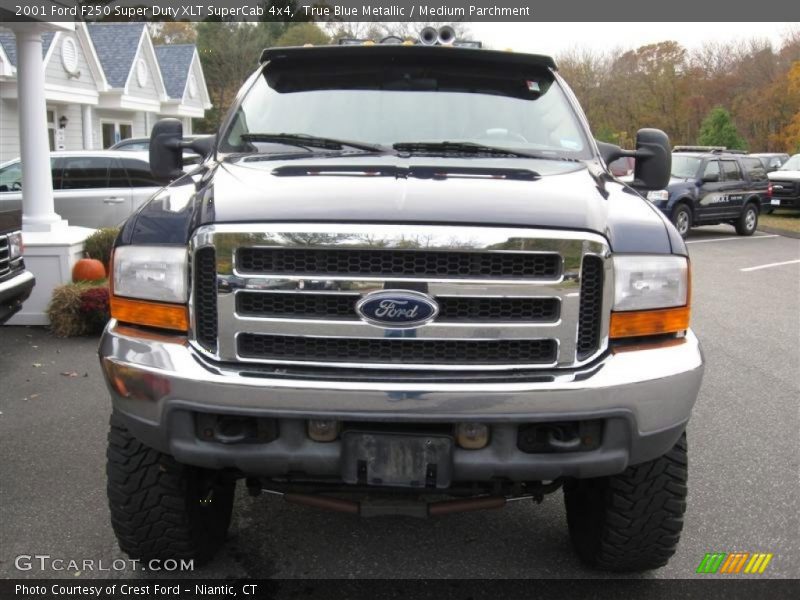 True Blue Metallic / Medium Parchment 2001 Ford F250 Super Duty XLT SuperCab 4x4