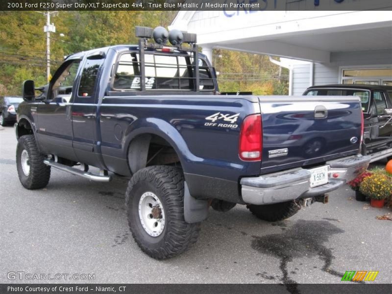 True Blue Metallic / Medium Parchment 2001 Ford F250 Super Duty XLT SuperCab 4x4