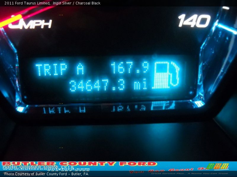 Ingot Silver / Charcoal Black 2011 Ford Taurus Limited