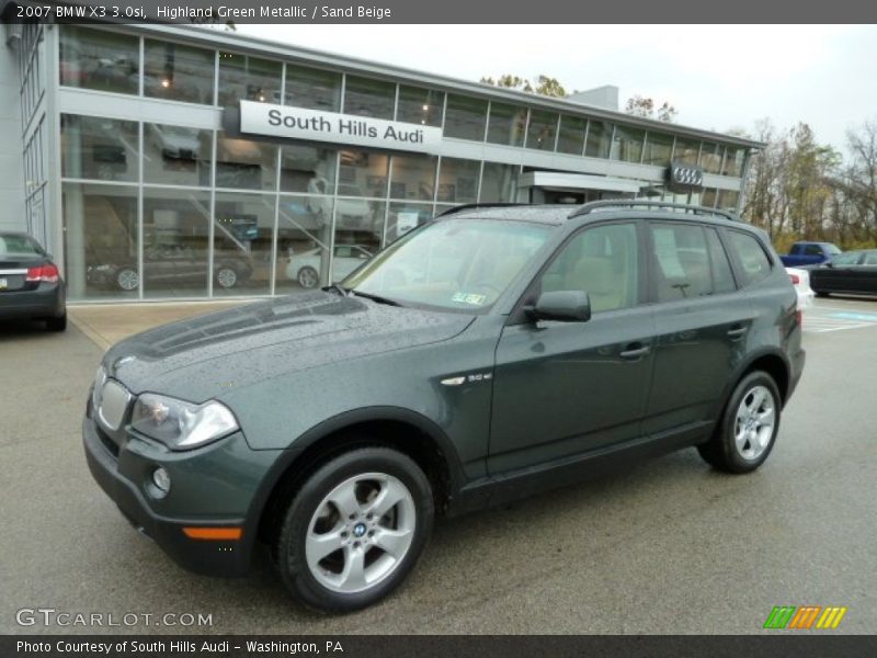 Highland Green Metallic / Sand Beige 2007 BMW X3 3.0si