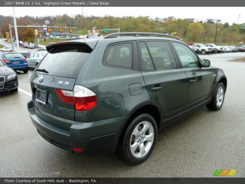 Highland Green Metallic / Sand Beige 2007 BMW X3 3.0si