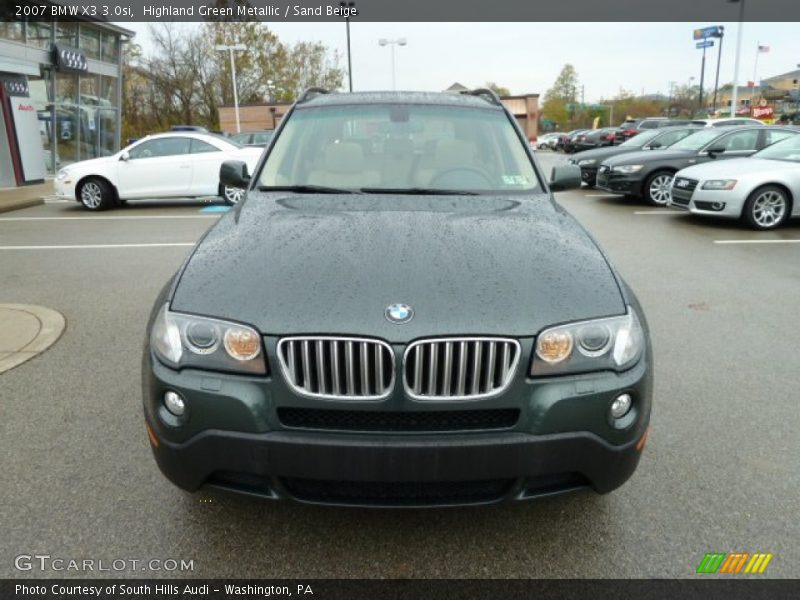Highland Green Metallic / Sand Beige 2007 BMW X3 3.0si