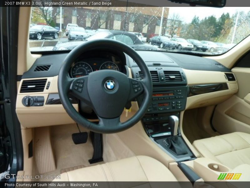Highland Green Metallic / Sand Beige 2007 BMW X3 3.0si
