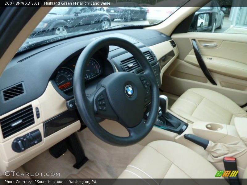 Highland Green Metallic / Sand Beige 2007 BMW X3 3.0si