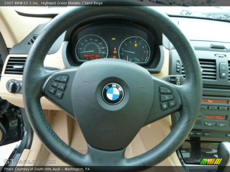 Highland Green Metallic / Sand Beige 2007 BMW X3 3.0si