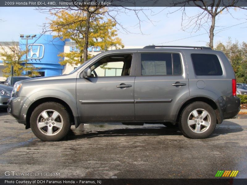 Nimbus Gray Metallic / Beige 2009 Honda Pilot EX-L 4WD