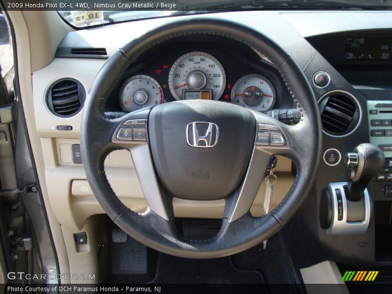 Nimbus Gray Metallic / Beige 2009 Honda Pilot EX-L 4WD