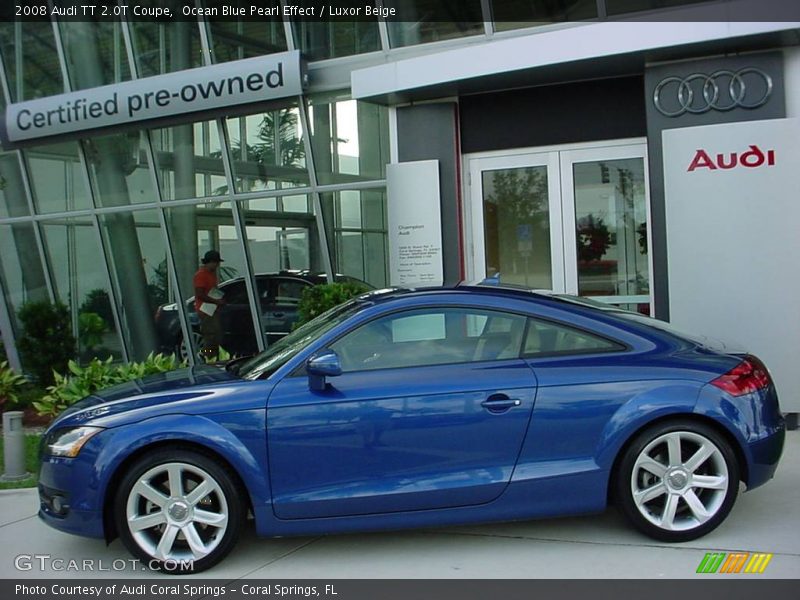 Ocean Blue Pearl Effect / Luxor Beige 2008 Audi TT 2.0T Coupe