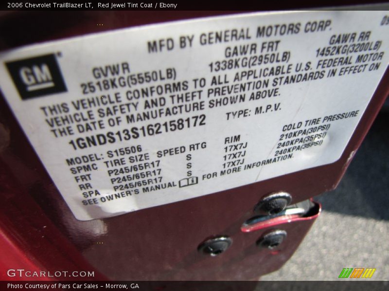 Red Jewel Tint Coat / Ebony 2006 Chevrolet TrailBlazer LT