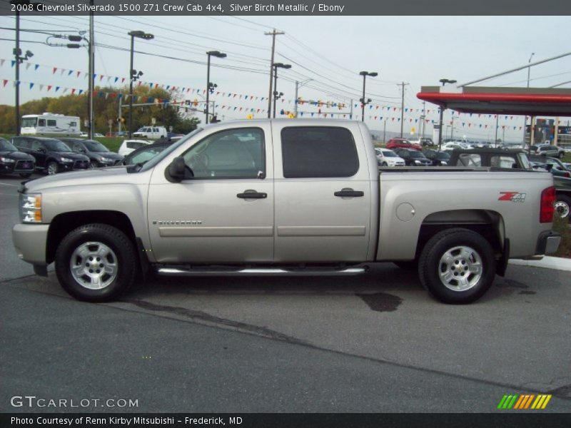 Silver Birch Metallic / Ebony 2008 Chevrolet Silverado 1500 Z71 Crew Cab 4x4