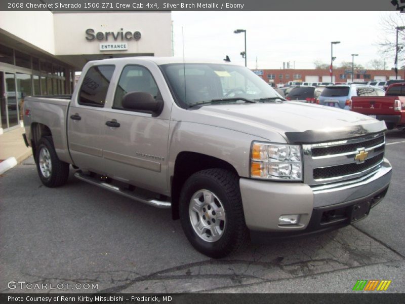 Silver Birch Metallic / Ebony 2008 Chevrolet Silverado 1500 Z71 Crew Cab 4x4