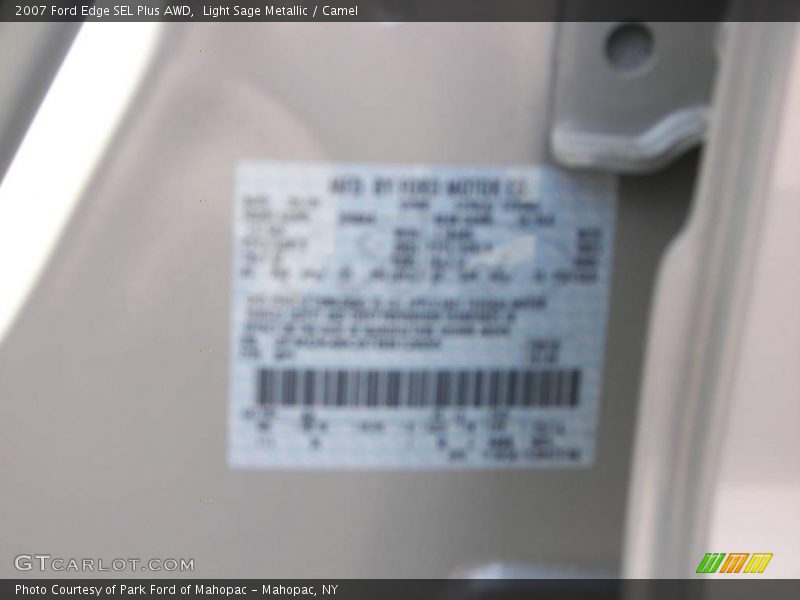 Light Sage Metallic / Camel 2007 Ford Edge SEL Plus AWD