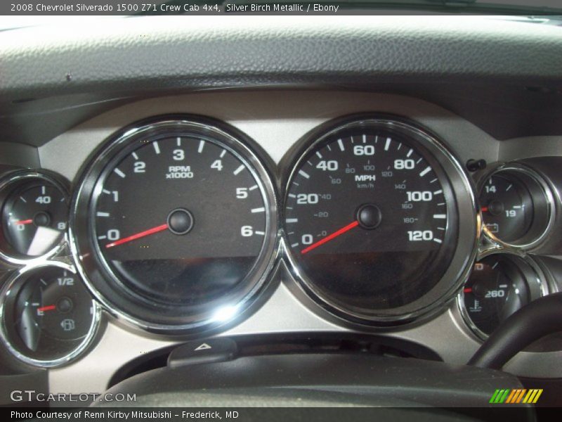 Silver Birch Metallic / Ebony 2008 Chevrolet Silverado 1500 Z71 Crew Cab 4x4