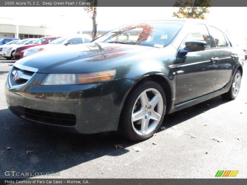 Deep Green Pearl / Camel 2005 Acura TL 3.2