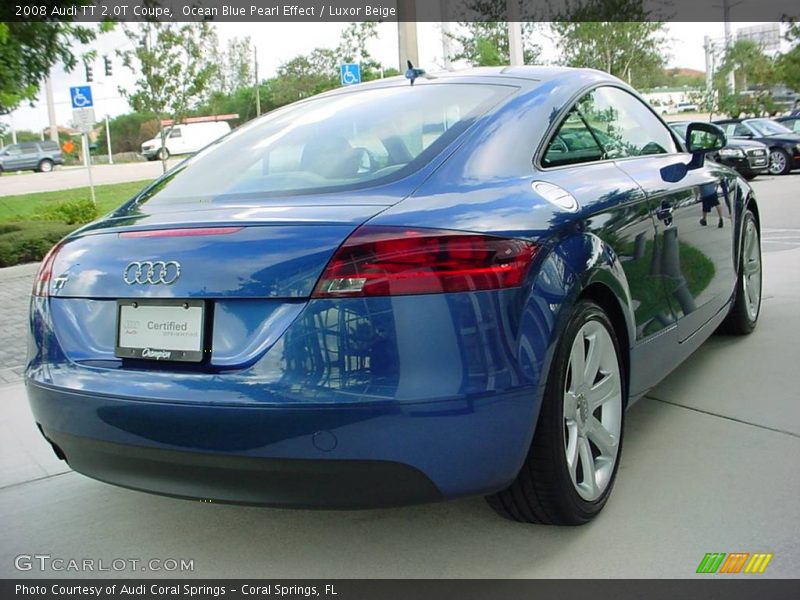 Ocean Blue Pearl Effect / Luxor Beige 2008 Audi TT 2.0T Coupe