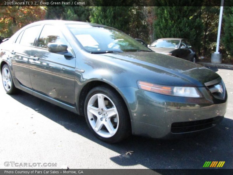 Deep Green Pearl / Camel 2005 Acura TL 3.2