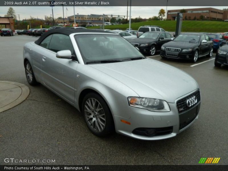 Ice Silver Metallic / Black 2009 Audi A4 2.0T quattro Cabriolet