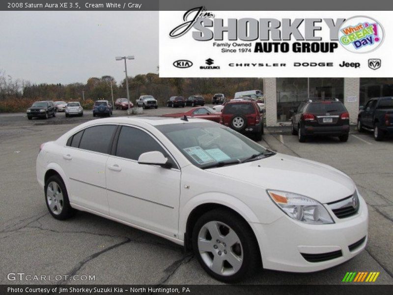Cream White / Gray 2008 Saturn Aura XE 3.5