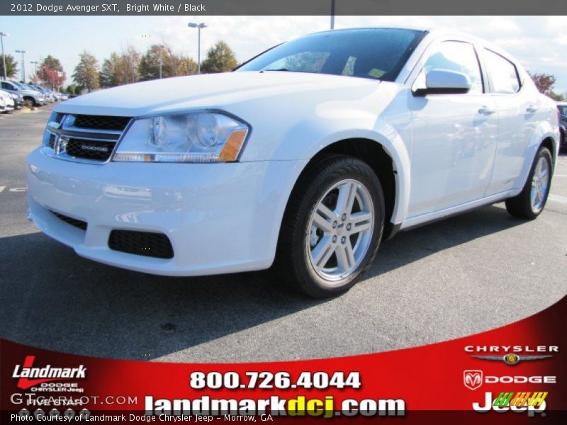 Bright White / Black 2012 Dodge Avenger SXT