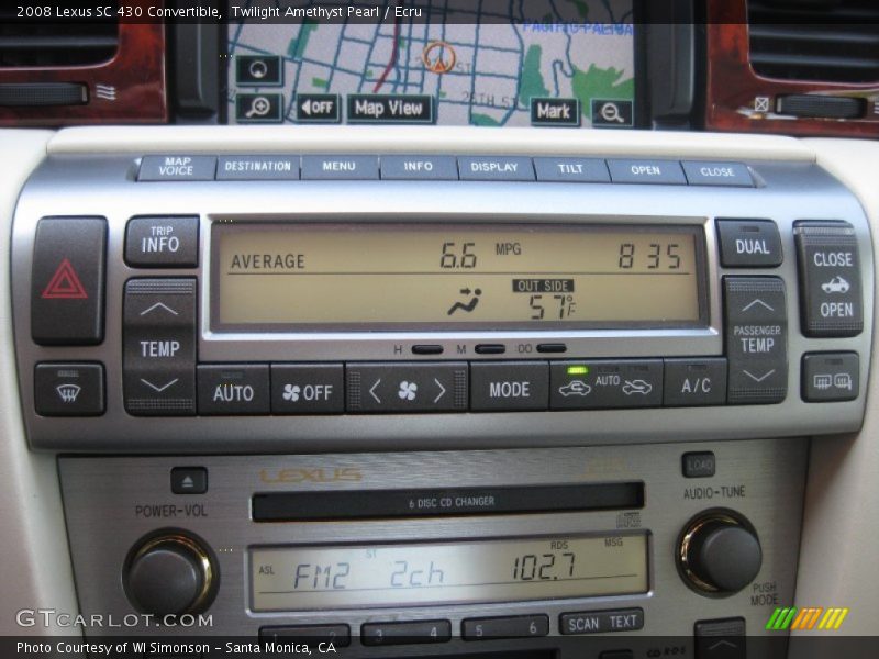 Controls of 2008 SC 430 Convertible