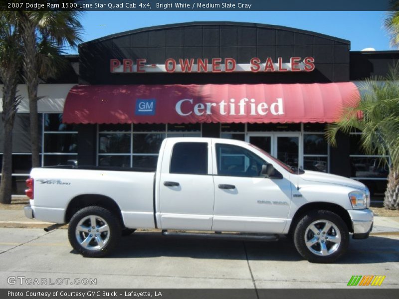 Bright White / Medium Slate Gray 2007 Dodge Ram 1500 Lone Star Quad Cab 4x4