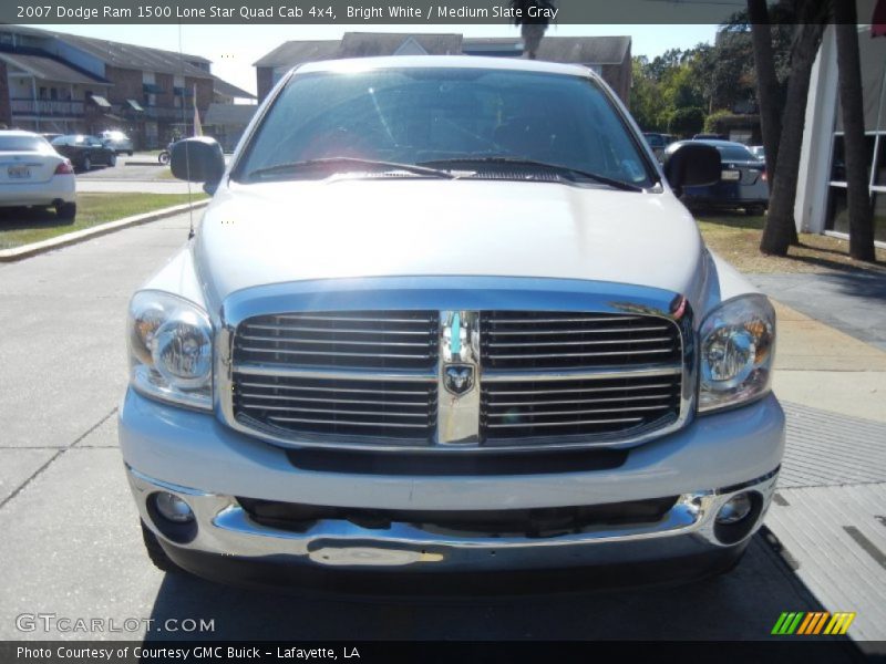 Bright White / Medium Slate Gray 2007 Dodge Ram 1500 Lone Star Quad Cab 4x4