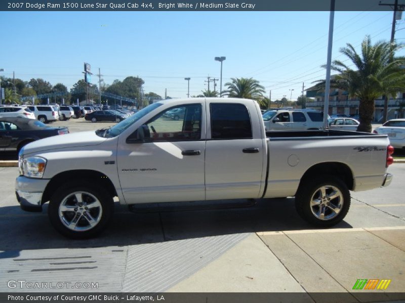 Bright White / Medium Slate Gray 2007 Dodge Ram 1500 Lone Star Quad Cab 4x4