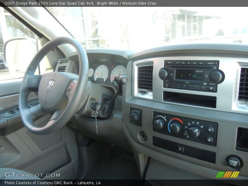 Bright White / Medium Slate Gray 2007 Dodge Ram 1500 Lone Star Quad Cab 4x4