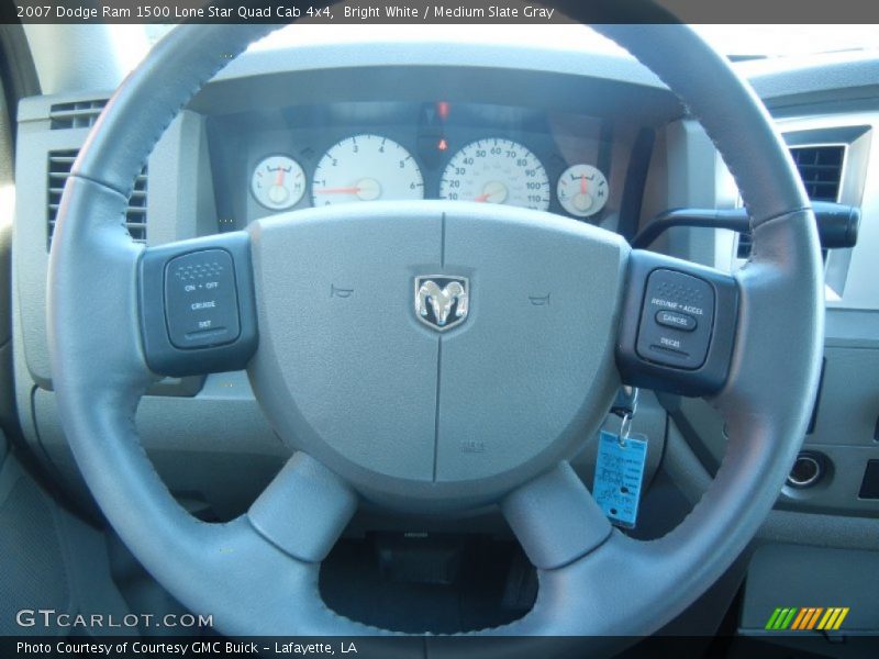 Bright White / Medium Slate Gray 2007 Dodge Ram 1500 Lone Star Quad Cab 4x4