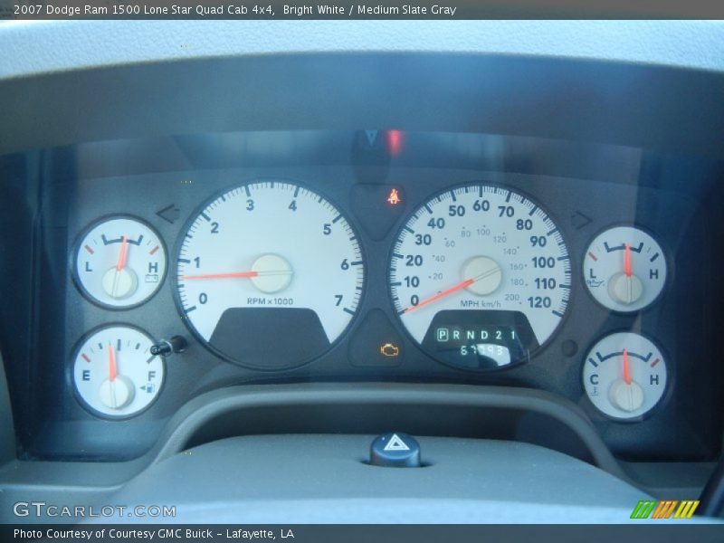 Bright White / Medium Slate Gray 2007 Dodge Ram 1500 Lone Star Quad Cab 4x4