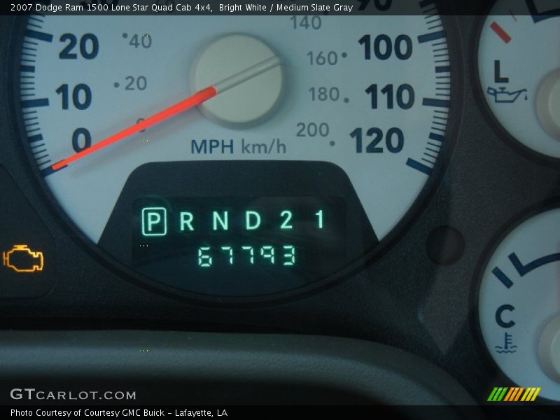 Bright White / Medium Slate Gray 2007 Dodge Ram 1500 Lone Star Quad Cab 4x4