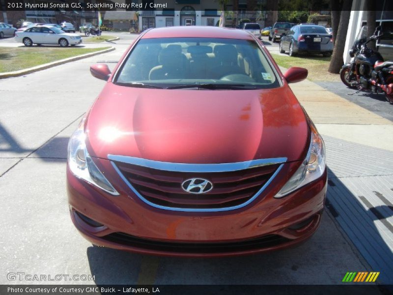 Sparkling Ruby Red / Camel 2012 Hyundai Sonata GLS