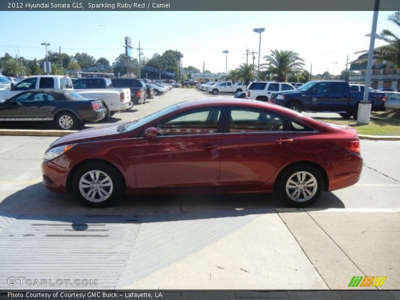 Sparkling Ruby Red / Camel 2012 Hyundai Sonata GLS