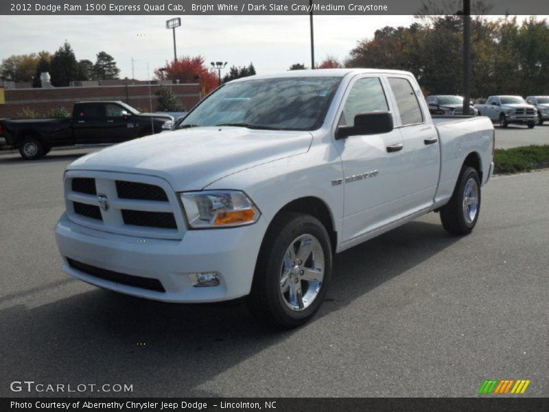 Bright White / Dark Slate Gray/Medium Graystone 2012 Dodge Ram 1500 Express Quad Cab