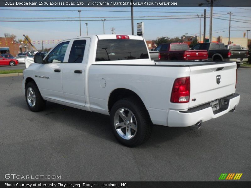 Bright White / Dark Slate Gray/Medium Graystone 2012 Dodge Ram 1500 Express Quad Cab