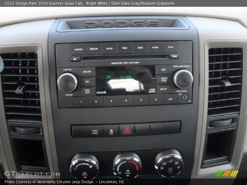 Bright White / Dark Slate Gray/Medium Graystone 2012 Dodge Ram 1500 Express Quad Cab