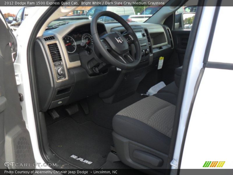 Bright White / Dark Slate Gray/Medium Graystone 2012 Dodge Ram 1500 Express Quad Cab