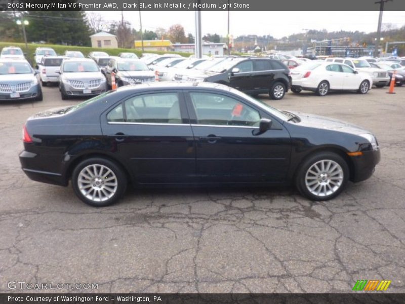 Dark Blue Ink Metallic / Medium Light Stone 2009 Mercury Milan V6 Premier AWD