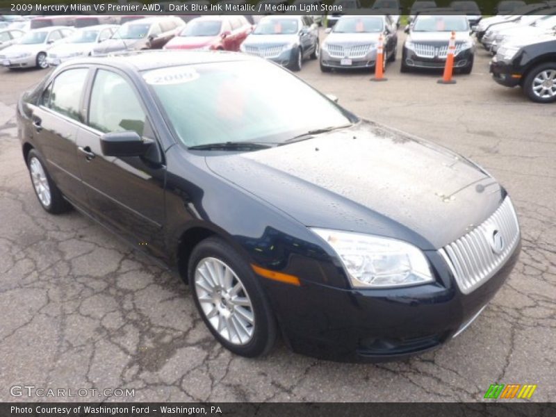 Dark Blue Ink Metallic / Medium Light Stone 2009 Mercury Milan V6 Premier AWD