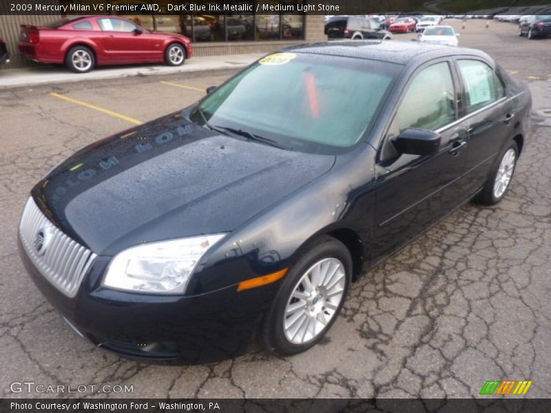 Dark Blue Ink Metallic / Medium Light Stone 2009 Mercury Milan V6 Premier AWD