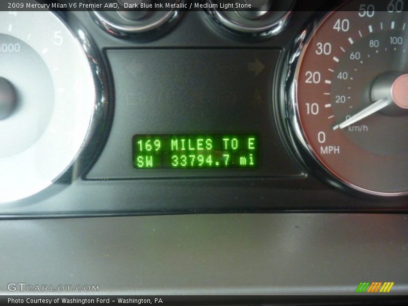 Dark Blue Ink Metallic / Medium Light Stone 2009 Mercury Milan V6 Premier AWD