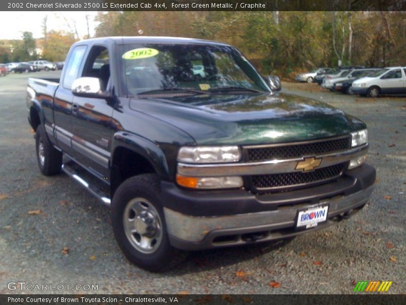 Forest Green Metallic / Graphite 2002 Chevrolet Silverado 2500 LS Extended Cab 4x4