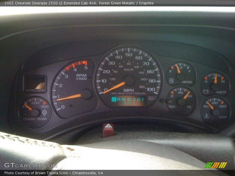 Forest Green Metallic / Graphite 2002 Chevrolet Silverado 2500 LS Extended Cab 4x4