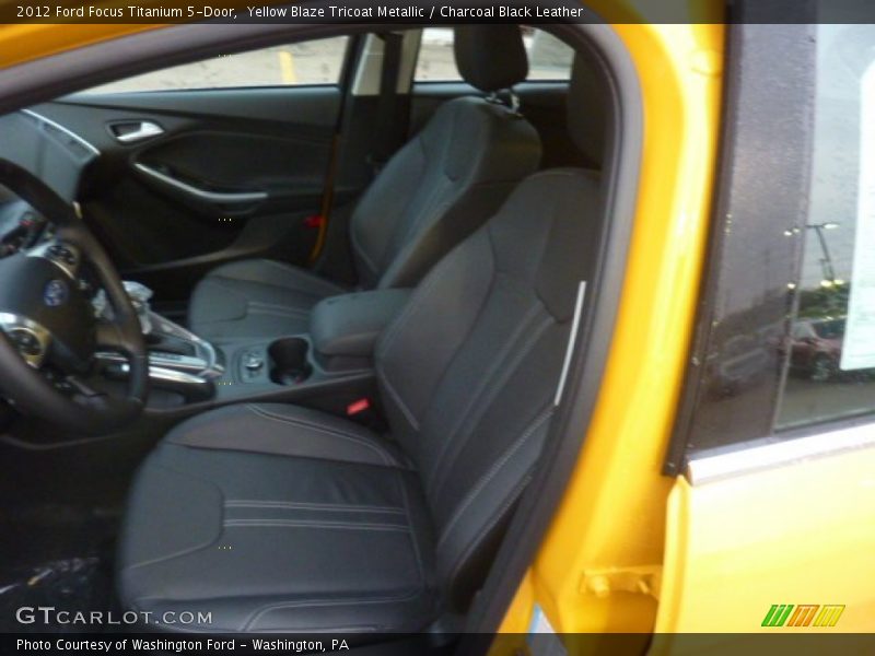  2012 Focus Titanium 5-Door Charcoal Black Leather Interior