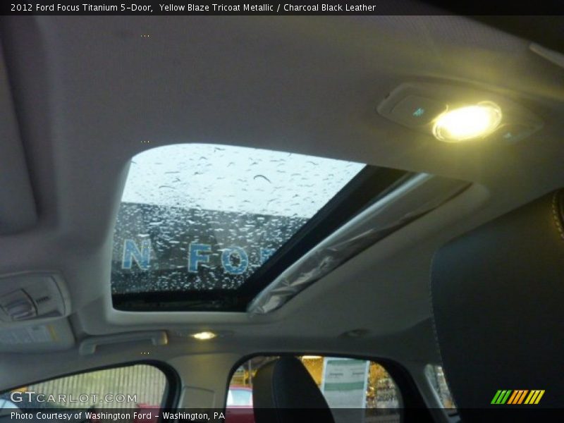 Yellow Blaze Tricoat Metallic / Charcoal Black Leather 2012 Ford Focus Titanium 5-Door