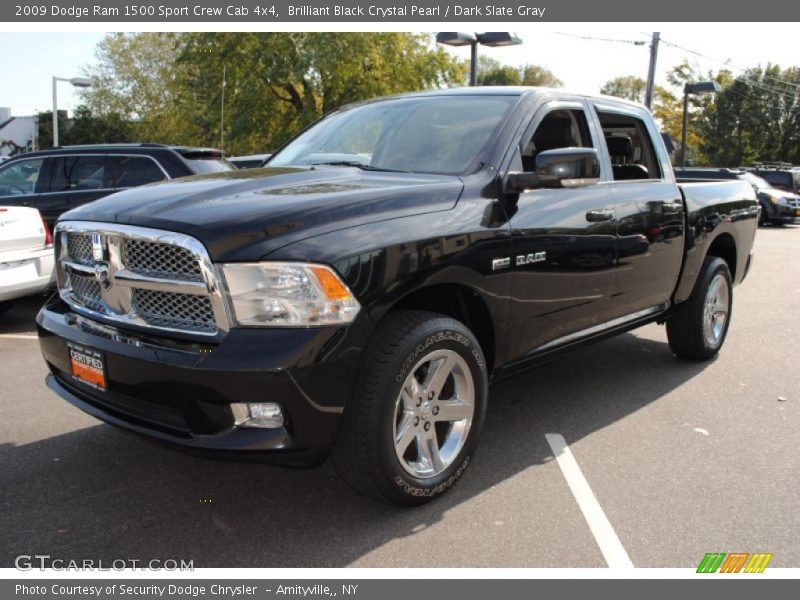 Brilliant Black Crystal Pearl / Dark Slate Gray 2009 Dodge Ram 1500 Sport Crew Cab 4x4