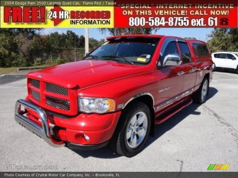 Flame Red / Taupe 2004 Dodge Ram 1500 Laramie Quad Cab